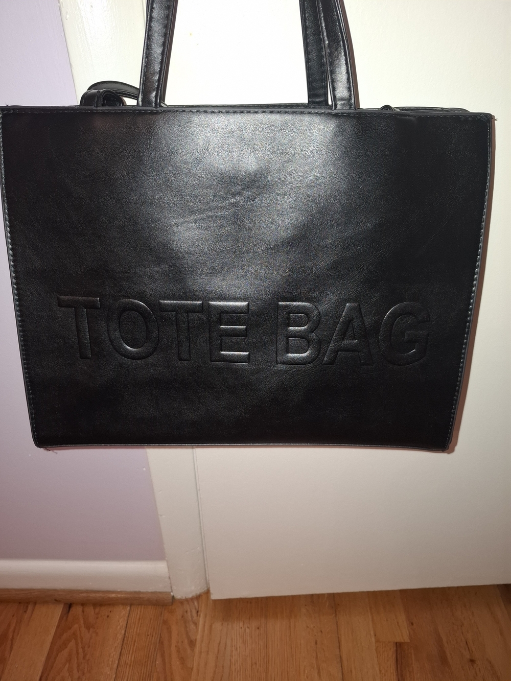 Black Leather Tote Bag